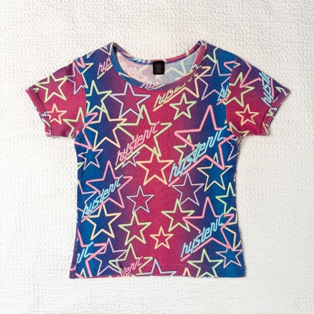 90s Hysteric Glamour neon sign graphic baby tee